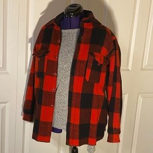 Vintage Red/Black Plaid Woolrich Shirt Jacket